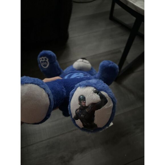 Build A Bear Marvel Avengers End Game Captain America Blue Plush Bear 16" - Picture 3 of 6